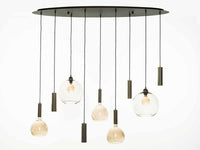 Hanglamp 'Lisboa' - Ovale Hanglamp - Bronskleurig Glas 'Bronzo'