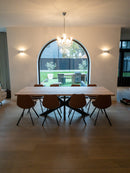 HELSINKI - Rechthoekige Eettafel - Centraal kruisonderstel uit staal