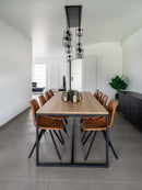 STOCKHOLM - Stocktafel - Open structuur met dwarsprofiel - Zwart staal