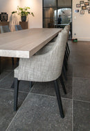 HELSINKI - Rechthoekige Eettafel - Centraal kruisonderstel uit staal