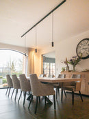 HELSINKI - Rechthoekige Eettafel - Centraal kruisonderstel uit staal