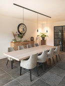 HELSINKI - Rechthoekige Eettafel - Centraal kruisonderstel uit staal