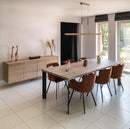 HELSINKI - Rechthoekige Eettafel - Rechte hoekpoten uit staal