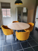 MADRID - Ronde tafel - Centraal trapezium onderstel uit staal