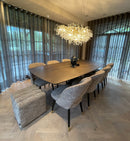 BARI - Tonvormige Eettafel - Centraal kruisonderstel uit staal