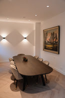 TORONTO - Eiken Eettafel 'Deens Ovaal Recht' - Stalen Splitpoten