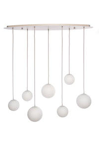 Hanglamp 'Planeta' - Ovale Hanglamp - Zacht Beige Glas