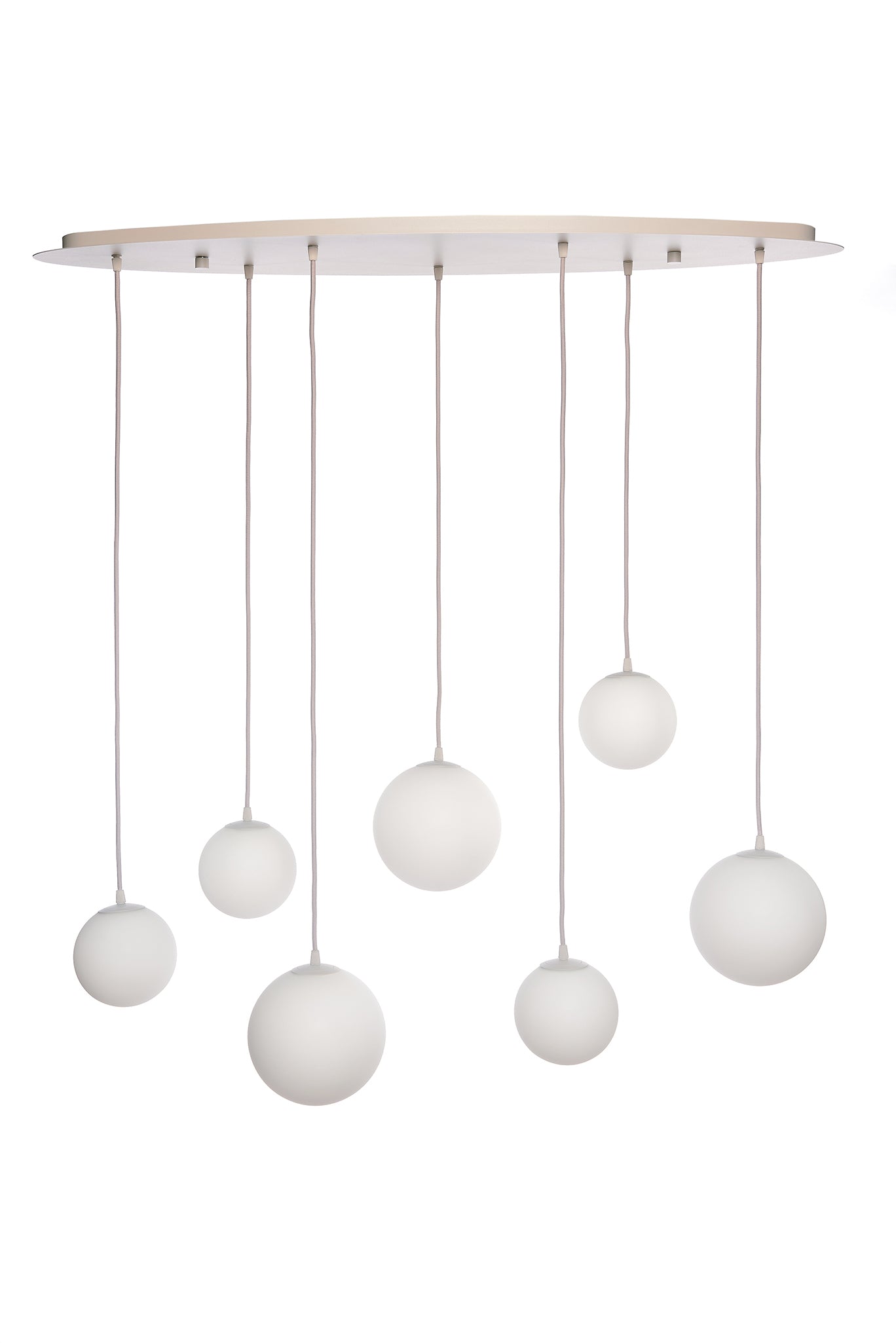 Hanglamp 'Planeta' - Ovale Hanglamp - Zacht Beige Glas