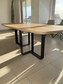 BARI - Tonvormige eetafel - Centraal L-onderstel uit staal