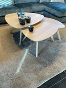 BOLOGNA - Organische salontafel - 3 schuine houten pootjes