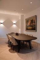 TORONTO - Eiken Eettafel 'Deens Ovaal Recht' - Stalen Splitpoten