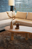 LYON - Salontafel met Organische vorm - Massief Eikenhout - 3 kolompoten
