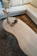 LYON - Salontafel met Organische vorm - Massief Eikenhout - 3 kolompoten