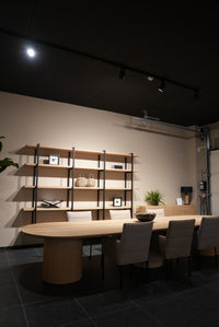 CADIZ - Eikenhouten vergadertafel XL - Eiken kolompoten 60 cm