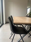 DUBLIN - Eettafel met facetkant - X-poten uit staal