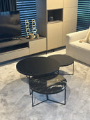 Salontafelset ‘trio nero’ – Hout, marmer & staal - Set van 3 tafels