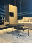 Salontafelset ‘trio nero’ – Hout, marmer & staal - Set van 3 tafels