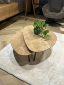 VERONA - Organische salontafel set - Breed model - Zwarte stalen pootjes