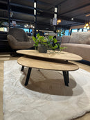 VERONA - Organische salontafel set - Breed model - Zwarte stalen pootjes