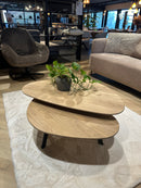 VERONA - Organische salontafel set - Breed model - Zwarte stalen pootjes