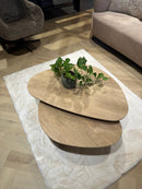 VERONA - Organische salontafel set - Breed model - Zwarte stalen pootjes