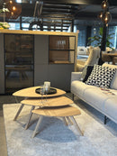 BOLOGNA - Organische salontafel - 3 schuine houten pootjes