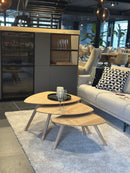 BOLOGNA - Organische salontafel - 3 schuine houten pootjes