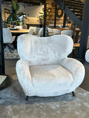 Fauteuil 'Beer' - Hoekpoten zwart - 'Bunny' zachte stof