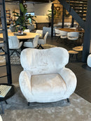 Fauteuil 'Beer' - Hoekpoten zwart - 'Bunny' zachte stof