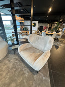 Fauteuil 'Beer' - Hoekpoten zwart - 'Bunny' zachte stof