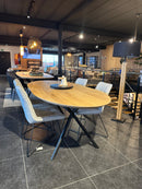 PARIJS - Ovale Eettafel - Rond Buisonderstel Zwart (nieuw onderstel)