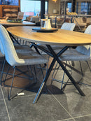 PARIJS - Ovale Eettafel - Rond Buisonderstel Zwart (nieuw onderstel)