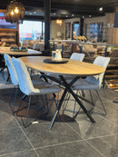 PARIJS - Ovale Eettafel - Rond Buisonderstel Zwart (nieuw onderstel)