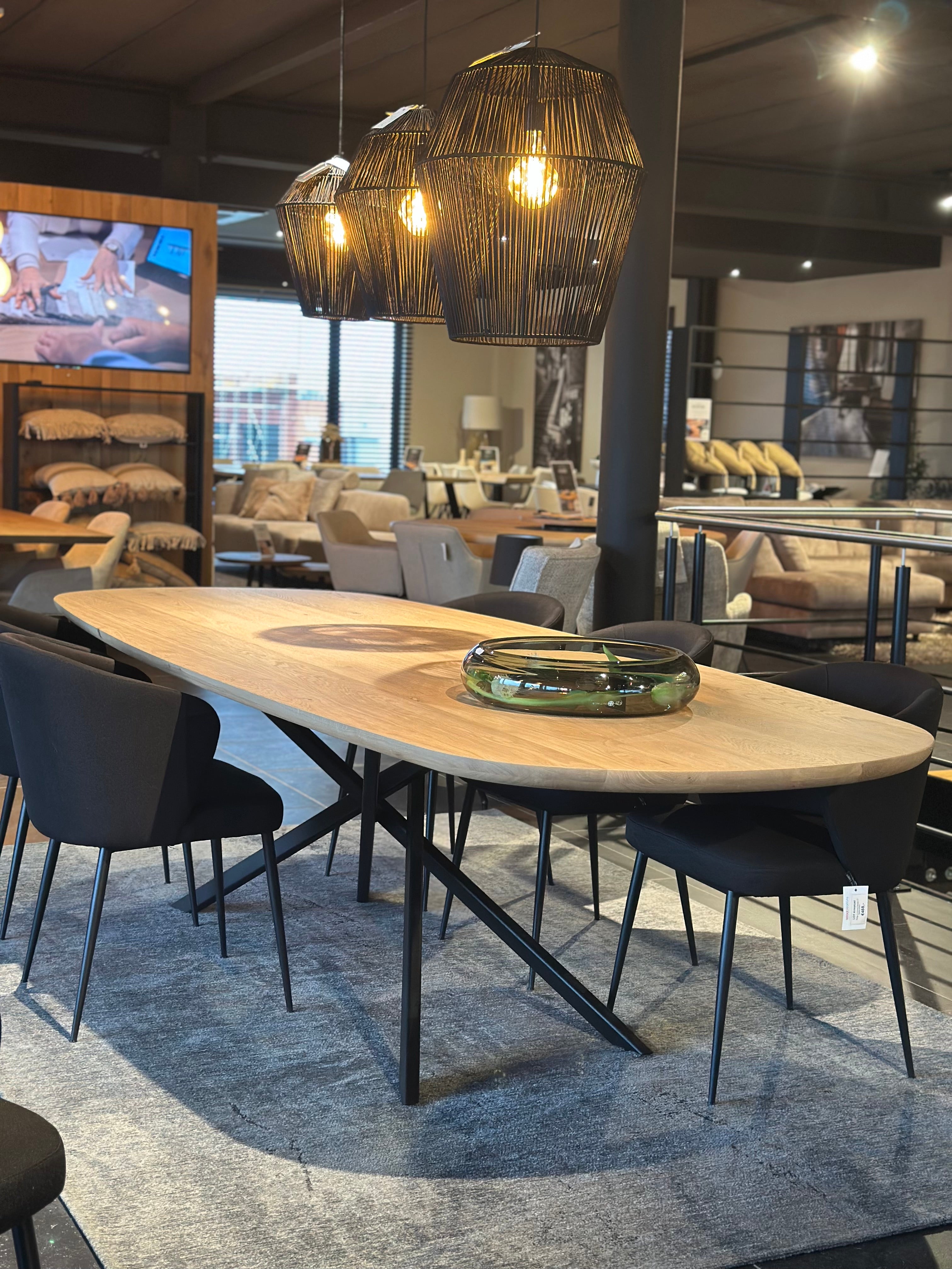 Deens ovaal tafel 'Toulouse' - Twisteronderstel uit staal