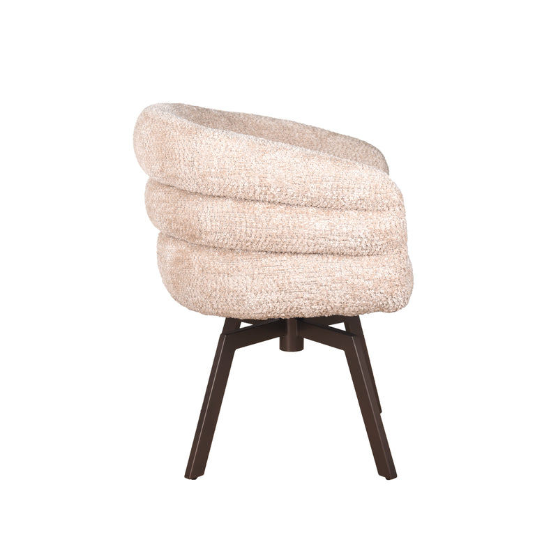 Armstoel Imola - Be lovely beige 170 - Mars draaionderstel - Anodic brown