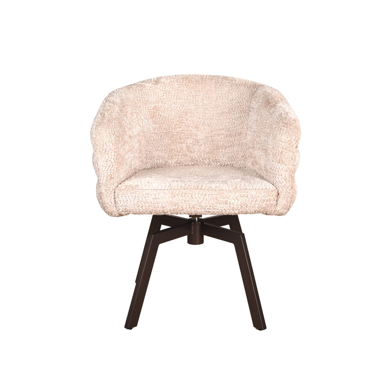 Armstoel Imola - Be lovely beige 170 - Mars draaionderstel - Anodic brown