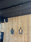SALE - Hanglampen 2 stuks - Smoke Glass