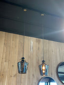 SALE - Hanglampen 2 stuks - Smoke Glass