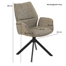 LONDON - Eetkamerstoel - Venus Draaionderstel Zwart