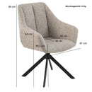 MADRID - Eetkamerstoel - Venus Draaionderstel Zwart