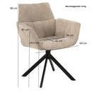 MONACO - Eetkamerstoel - Venus Draaionderstel Zwart