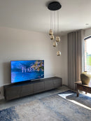 BORDEAUX - Hangend tv-meubel op maat - Massief Eikenhout - Schuine deuren