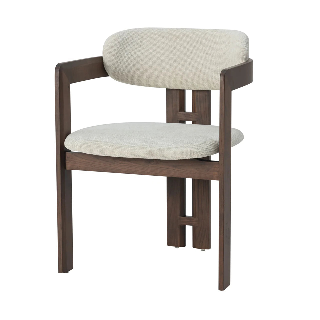 Eetkamerstoel 'Romeo' - Beige - Walnoot