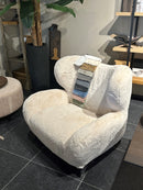 Fauteuil 'Beer' - Hoekpoten zwart - 'Bunny' zachte stof
