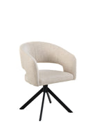 Armstoel Tokyo - Tyler cream 11 - Venus draaionderstel - Zwart