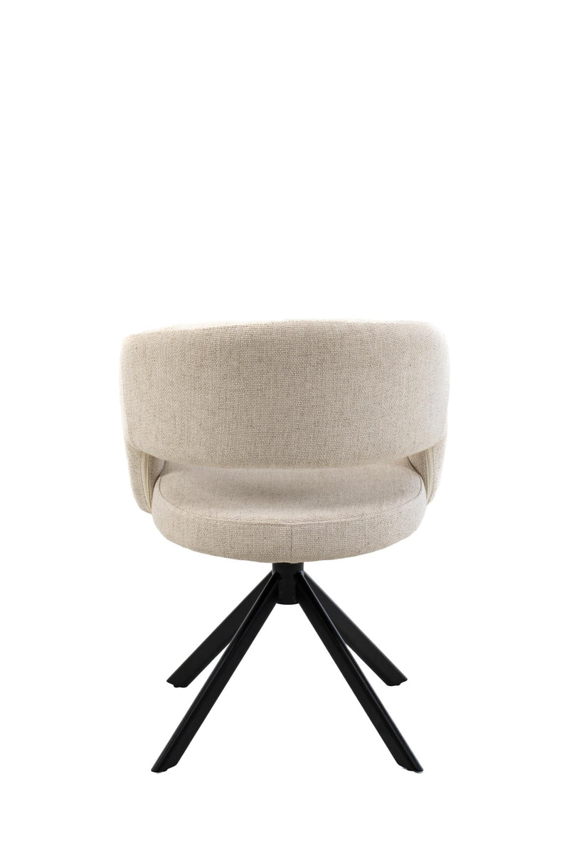 Armstoel Tokyo - Tyler cream 11 - Venus draaionderstel - Zwart