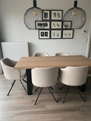 OSLO - Eiken Boomstamtafel - U-poten uit staal