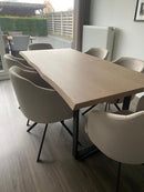 OSLO - Eiken Boomstamtafel - U-poten uit staal