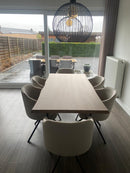 OSLO - Eiken Boomstamtafel - U-poten uit staal