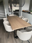 OSLO - Eiken Boomstamtafel - U-poten uit staal